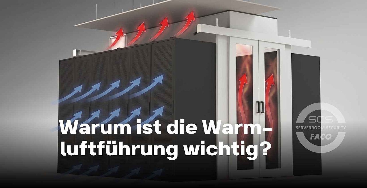 Warmluftführung in Serverraum mit Grafik dargestellt