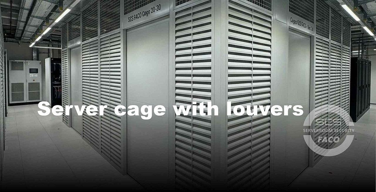 Server cage with louvers